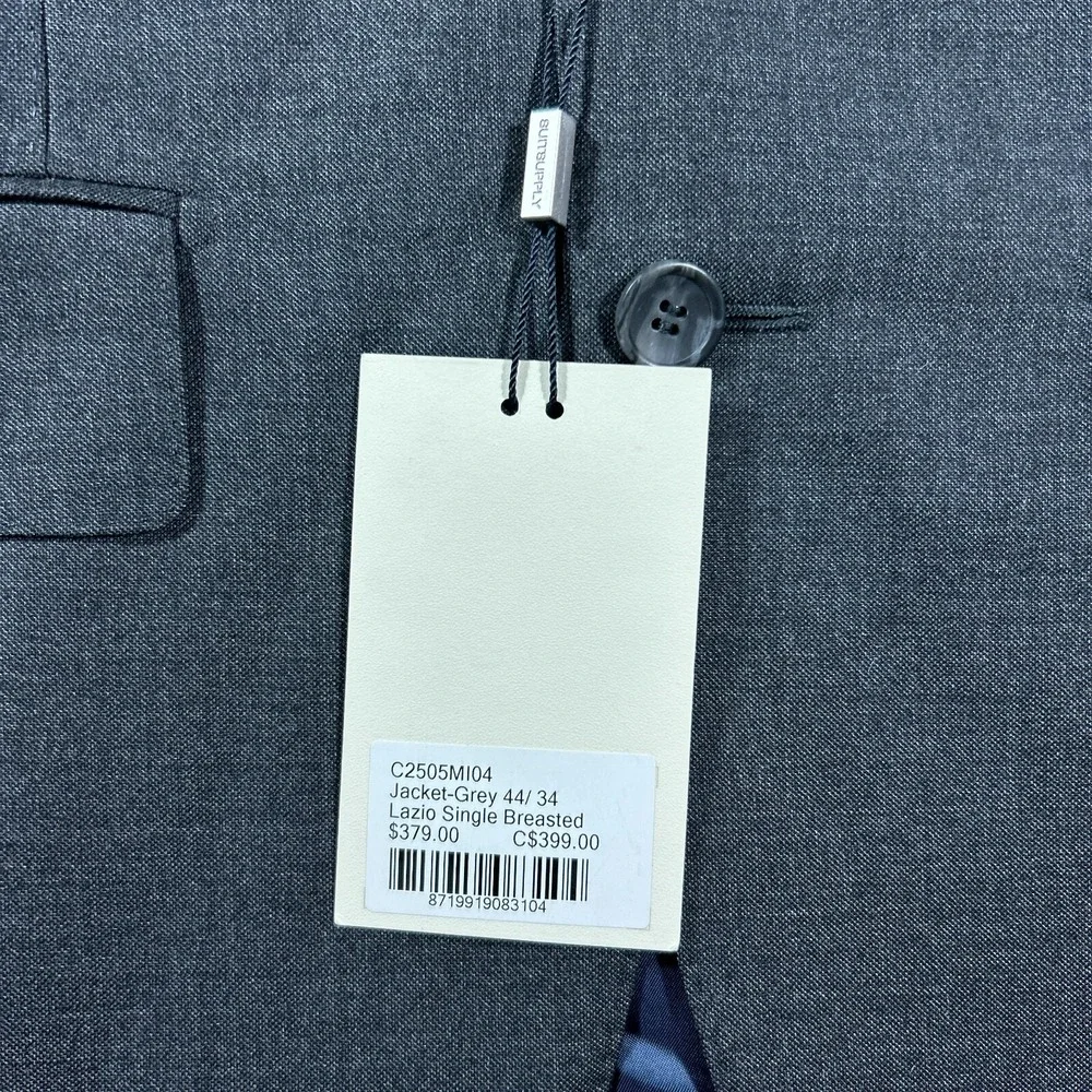 SUITSUPPLY Jacket Mens US 34R Gray Lazio VBC Wool‎ Young Mens Italy NEW Wedding